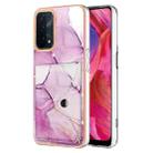 For OPPO A74 5G / A93 5G / A54 5G / A93s 5G Marble Pattern IMD Card Slot Phone Case(Pink Purple Gold) - 1