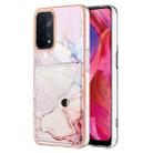 For OPPO A74 5G / A93 5G / A54 5G / A93s 5G Marble Pattern IMD Card Slot Phone Case(Rose Gold) - 1