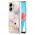 For OPPO A78 4G Marble Pattern IMD Card Slot Phone Case(Galaxy Marble White) - 1