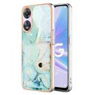 For OPPO A78 / A58 Marble Pattern IMD Card Slot Phone Case(Green) - 1