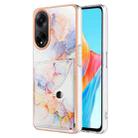 For OPPO A98 Marble Pattern IMD Card Slot Phone Case(Galaxy Marble White) - 1