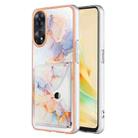 For OPPO Reno8 T 4G Marble Pattern IMD Card Slot Phone Case(Galaxy Marble White) - 1