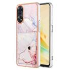 For OPPO Reno8 T 4G Marble Pattern IMD Card Slot Phone Case(Rose Gold) - 1