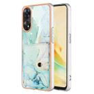 For OPPO Reno8 T 4G Marble Pattern IMD Card Slot Phone Case(Green) - 1