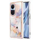 For OPPO Reno10 5G Global Marble Pattern IMD Card Slot Phone Case(Galaxy Marble White) - 1