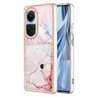 For OPPO Reno10 5G Global Marble Pattern IMD Card Slot Phone Case(Rose Gold) - 1