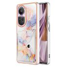 For OPPO Reno10 Pro 5G Global Marble Pattern IMD Card Slot Phone Case(Galaxy Marble White) - 1