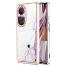 For OPPO Reno10 Pro 5G Global Marble Pattern IMD Card Slot Phone Case(White Purple) - 1