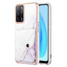 For OPPO A54s Marble Pattern IMD Card Slot Phone Case(White Purple) - 1