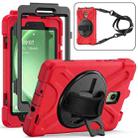 For Samsung Galaxy Tab Active5 X300 Rotary Grip Silicone Hybrid PC Tablet Case with Shoulder Strap(Red) - 1