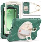 For Samsung Galaxy Tab Active5 X300 Rotary Grip Silicone Hybrid PC Tablet Case with Shoulder Strap(Emerald Green) - 1
