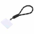 Silicone Nylon Rope Short Lanyard(Black White) - 1