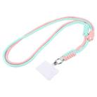 Two-color Adjustable Crossbody Mobile Phone Long Lanyard(Pink Mint Green) - 1