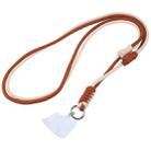 Two-color Adjustable Crossbody Mobile Phone Long Lanyard(White Brown) - 1
