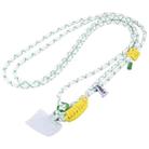 Hinge Adjustable Crossbody Mobile Phone Long Lanyard(White Green) - 1