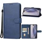 For iPhone 16 Pro Max Leather Phone Case(Blue) - 1