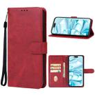 For iPhone 16 Plus Leather Phone Case(Red) - 1