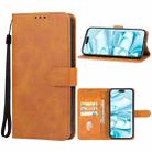 For iPhone 16 Plus Leather Phone Case(Brown) - 1