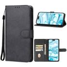 For iPhone 16 Plus Leather Phone Case(Black) - 1