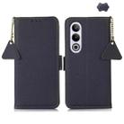 For OnePlus CE4 5G Global Side-Magnetic TJ Genuine Leather RFID Phone Case(Blue) - 1