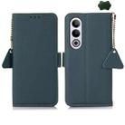 For OnePlus CE4 5G Global Side-Magnetic TJ Genuine Leather RFID Phone Case(Green) - 1