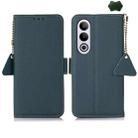 For OnePlus Ace 3V Side-Magnetic TJ Genuine Leather RFID Phone Case(Green) - 1