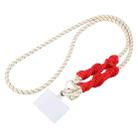 Spiral Crossbody Mobile Phone Long Lanyard(White Red) - 1