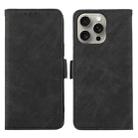 For iPhone 15 Pro Max ABEEL Frosted Magnetic RFID Leather Phone Case(Black) - 1