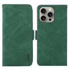 For iPhone 15 Pro Max ABEEL Frosted Magnetic RFID Leather Phone Case(Green) - 1