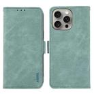 For iPhone 15 Pro Max ABEEL Frosted Magnetic RFID Leather Phone Case(Cyan) - 1