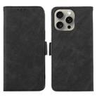 For iPhone 15 Pro ABEEL Frosted Magnetic RFID Leather Phone Case(Black) - 1