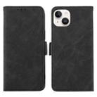 For iPhone 15 Plus ABEEL Frosted Magnetic RFID Leather Phone Case(Black) - 1