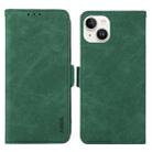 For iPhone 15 Plus ABEEL Frosted Magnetic RFID Leather Phone Case(Green) - 1