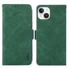 For iPhone 15 ABEEL Frosted Magnetic RFID Leather Phone Case(Green) - 1