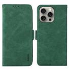 For iPhone 14 Pro ABEEL Frosted Magnetic RFID Leather Phone Case(Green) - 1