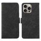 For iPhone 14 Pro Max ABEEL Frosted Magnetic RFID Leather Phone Case(Black) - 1