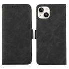 For iPhone 13 ABEEL Frosted Magnetic RFID Leather Phone Case(Black) - 1