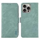 For iPhone 12 Pro Max ABEEL Frosted Magnetic RFID Leather Phone Case(Cyan) - 1