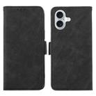 For iPhone 16 ABEEL Frosted Magnetic RFID Leather Phone Case(Black) - 1