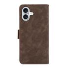 For iPhone 17 ABEEL Frosted Magnetic RFID Leather Phone Case(Brown) - 3