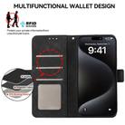For iPhone 17 Air ABEEL Frosted Magnetic RFID Leather Phone Case(Black) - 9