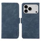 For iPhone 17 Pro Max ABEEL Frosted Magnetic RFID Leather Phone Case(Blue) - 1