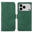 For iPhone 17 Pro Max ABEEL Frosted Magnetic RFID Leather Phone Case(Green) - 1