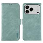 For iPhone 17 Pro Max ABEEL Frosted Magnetic RFID Leather Phone Case(Cyan) - 1