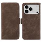 For iPhone 17 Pro Max ABEEL Frosted Magnetic RFID Leather Phone Case(Brown) - 1