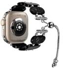 For Apple Watch Ultra 2 49mm Resin Retractable Chain Watch Band(Black Flower) - 1