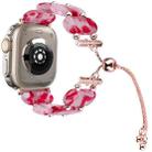 For Apple Watch Ultra 2 49mm Resin Retractable Chain Watch Band(Rose Red) - 1