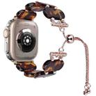 For Apple Watch Ultra 2 49mm Resin Retractable Chain Watch Band(Tortoiseshell) - 1