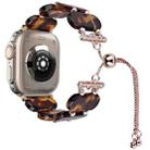 For Apple Watch Ultra 49mm Resin Retractable Chain Watch Band(Tortoiseshell) - 1