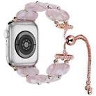 For Apple Watch Series 7 41mm Resin Retractable Chain Watch Band(Pink Flower) - 1